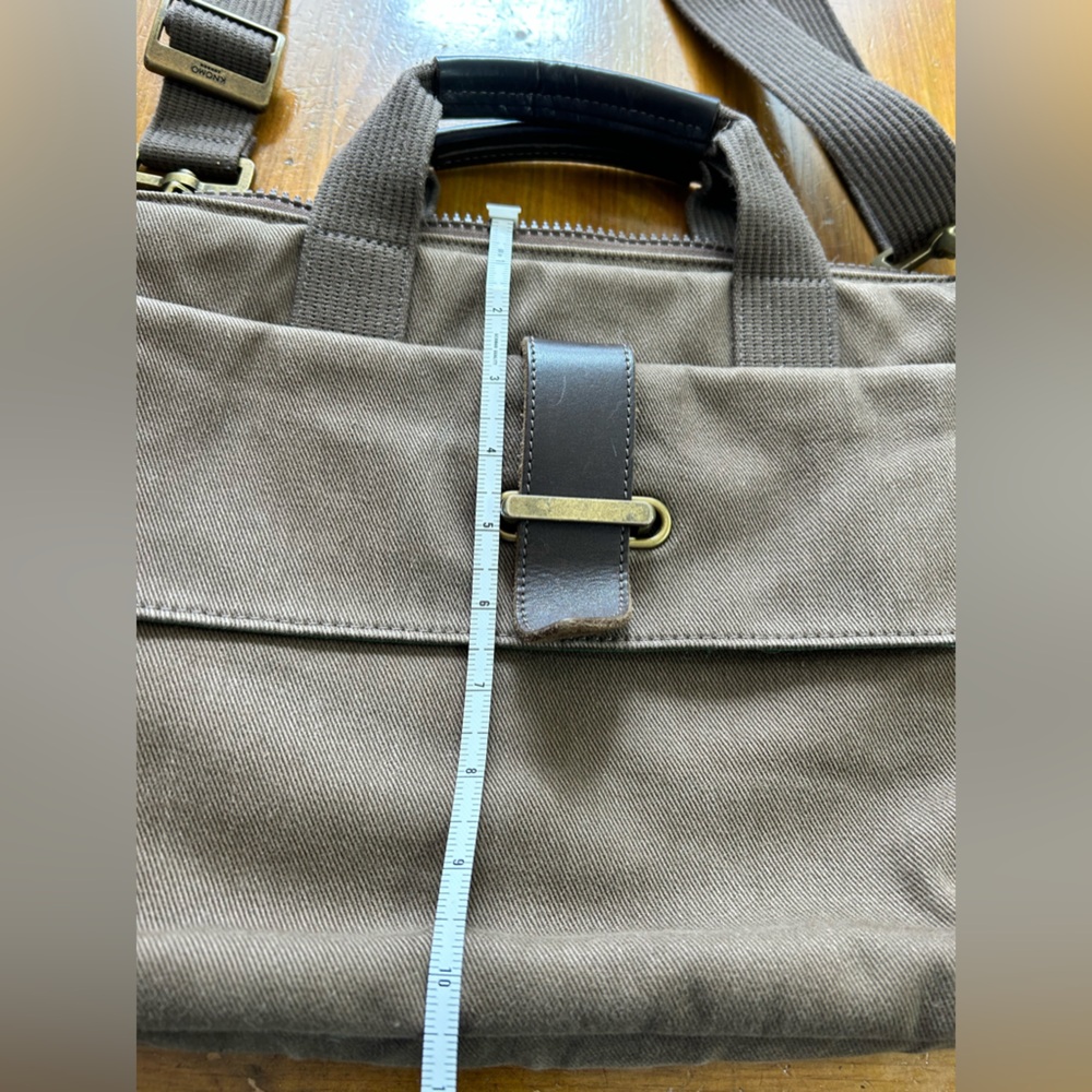 Knomo London unisex Laptop Bag / Brown / Olive Green inside - Picture 12 of 13